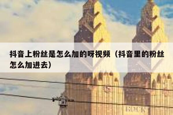抖音上粉丝是怎么加的呀视频(抖音里的粉丝怎么加进去) 第1张 抖音上粉丝是怎么加的呀视频(抖音里的粉丝怎么加进去) 第1张