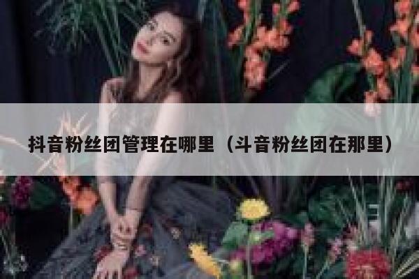 抖音粉丝团管理在哪里（斗音粉丝团在那里） 第1张