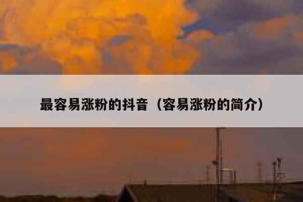 最容易涨粉的抖音（容易涨粉的简介） 第1张
