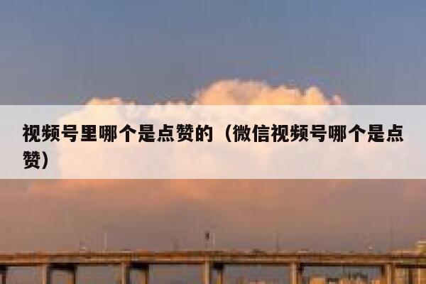视频号里哪个是点赞的（微信视频号哪个是点赞） 第1张