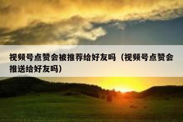 视频号点赞会被推荐给好友吗（视频号点赞会推送给好友吗） 第1张