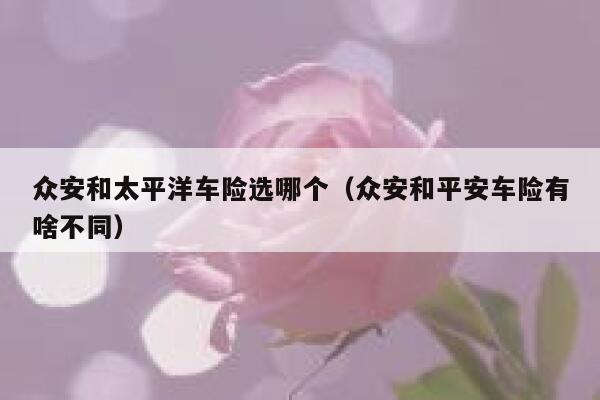 众安和太平洋车险选哪个(众安和平安车险有啥不同) 第1张 众安和太平洋车险选哪个(众安和平安车险有啥不同) 第1张