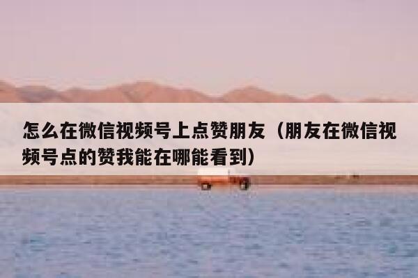 怎么在微信视频号上点赞朋友（朋友在微信视频号点的赞我能在哪能看到） 第1张