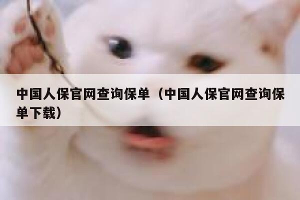 中国人保官网查询保单（中国人保官网查询保单下载） 第1张