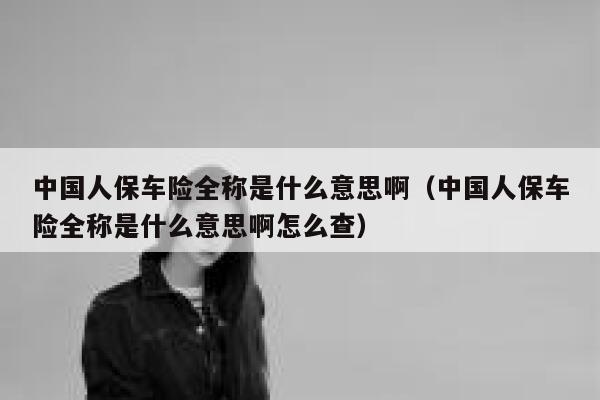 中国人保车险全称是什么意思啊(中国人保车险全称是什么意思啊怎么查) 第1张 中国人保车险全称是什么意思啊(中国人保车险全称是什么意思啊怎么查) 第1张