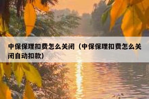 中保保理扣费怎么关闭(中保保理扣费怎么关闭自动扣款) 第1张 中保保理扣费怎么关闭(中保保理扣费怎么关闭自动扣款) 第1张