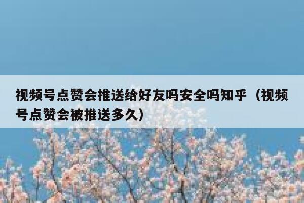 视频号点赞会推送给好友吗安全吗知乎（视频号点赞会被推送多久） 第1张