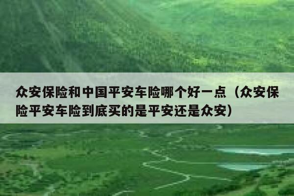 众安保险和中国平安车险哪个好一点(众安保险平安车险到底买的是平安还是众安) 第1张 众安保险和中国平安车险哪个好一点(众安保险平安车险到底买的是平安还是众安) 第1张