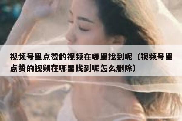视频号里点赞的视频在哪里找到呢（视频号里点赞的视频在哪里找到呢怎么删除） 第1张