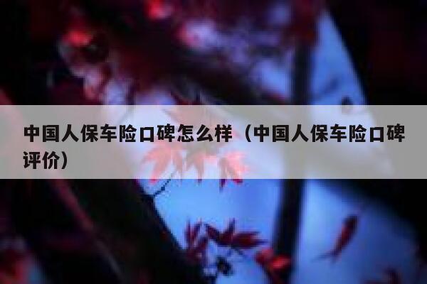 中国人保车险口碑怎么样（中国人保车险口碑评价） 第1张