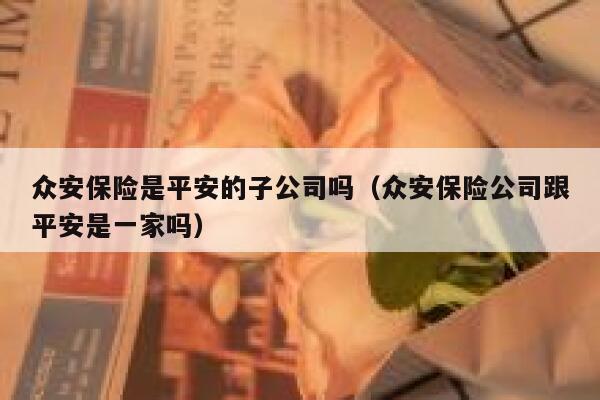众安保险是平安的子公司吗（众安保险公司跟平安是一家吗） 第1张