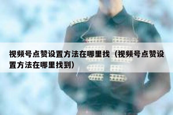 视频号点赞设置方法在哪里找（视频号点赞设置方法在哪里找到） 第1张