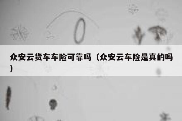 众安云货车车险可靠吗（众安云车险是真的吗） 第1张