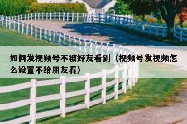 如何发视频号不被好友看到（视频号发视频怎么设置不给朋友看） 第1张