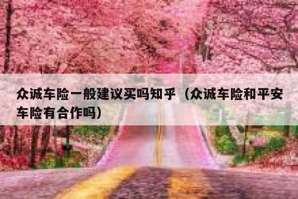 众诚车险一般建议买吗知乎(众诚车险和平安车险有合作吗) 第1张 众诚车险一般建议买吗知乎(众诚车险和平安车险有合作吗) 第1张
