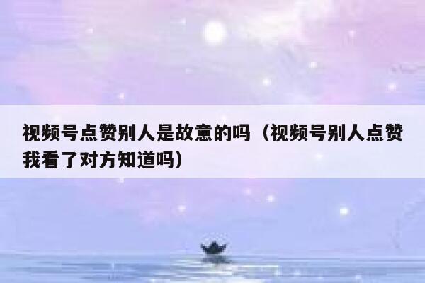 视频号点赞别人是故意的吗(视频号别人点赞我看了对方知道吗) 第1张 视频号点赞别人是故意的吗(视频号别人点赞我看了对方知道吗) 第1张