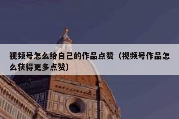 视频号怎么给自己的作品点赞(视频号作品怎么获得更多点赞) 第1张 视频号怎么给自己的作品点赞(视频号作品怎么获得更多点赞) 第1张