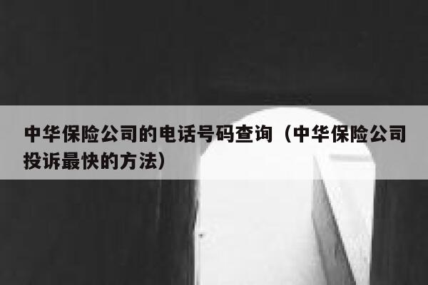 中华保险公司的电话号码查询（中华保险公司投诉最快的方法） 第1张