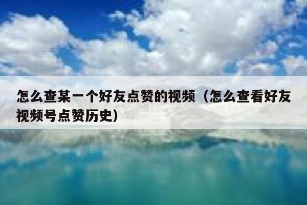 怎么查某一个好友点赞的视频（怎么查看好友视频号点赞历史） 第1张