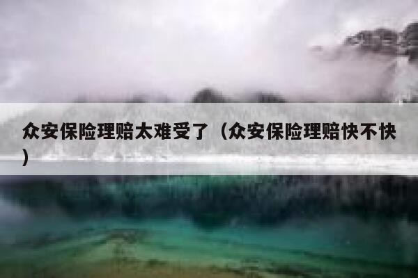 众安保险理赔太难受了（众安保险理赔快不快） 第1张