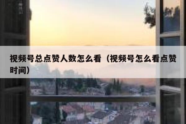 视频号总点赞人数怎么看（视频号怎么看点赞时间） 第1张