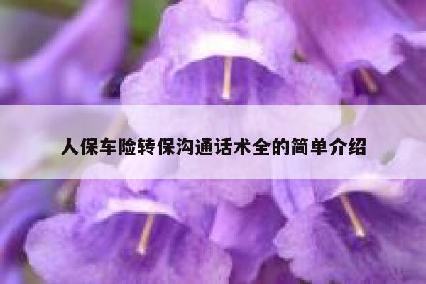 人保车险转保沟通话术全的简单介绍 第1张 人保车险转保沟通话术全的简单介绍 第1张