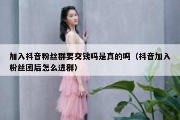 加入抖音粉丝群要交钱吗是真的吗（抖音加入粉丝团后怎么进群） 第1张
