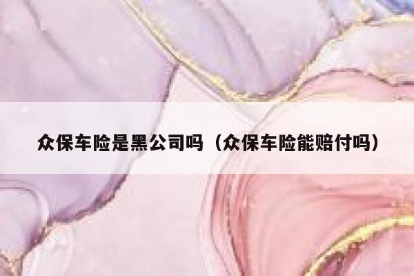 众保车险是黑公司吗（众保车险能赔付吗） 第1张
