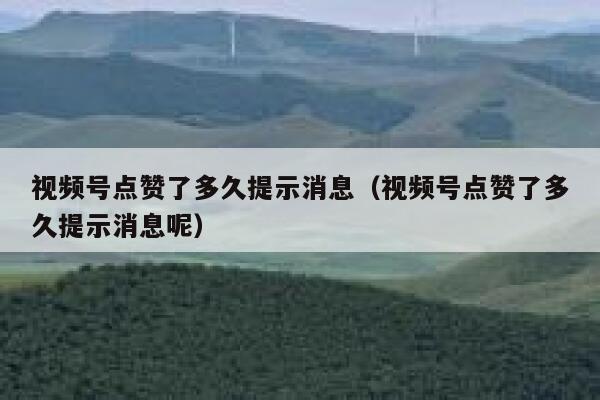 视频号点赞了多久提示消息(视频号点赞了多久提示消息呢) 第1张 视频号点赞了多久提示消息(视频号点赞了多久提示消息呢) 第1张