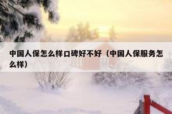 中国人保怎么样口碑好不好（中国人保服务怎么样） 第1张
