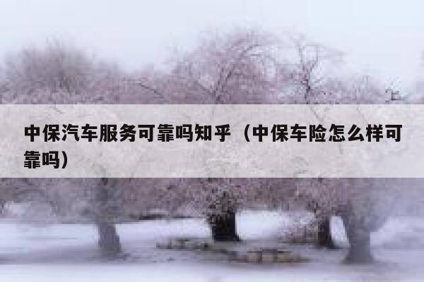 中保汽车服务可靠吗知乎(中保车险怎么样可靠吗) 第1张 中保汽车服务可靠吗知乎(中保车险怎么样可靠吗) 第1张