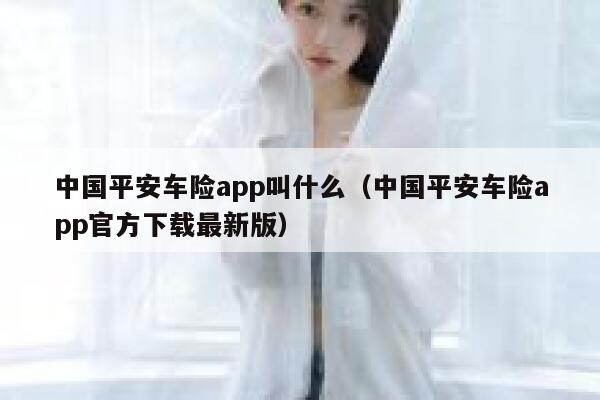 中国平安车险app叫什么（中国平安车险app官方下载最新版） 第1张