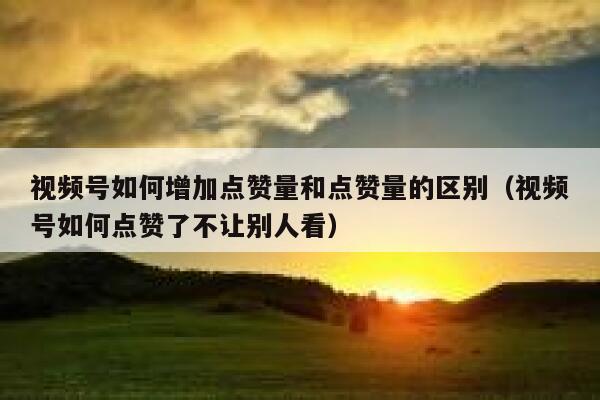 视频号如何增加点赞量和点赞量的区别（视频号如何点赞了不让别人看） 第1张