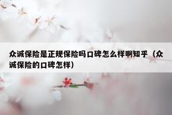 众诚保险是正规保险吗口碑怎么样啊知乎(众诚保险的口碑怎样) 第1张 众诚保险是正规保险吗口碑怎么样啊知乎(众诚保险的口碑怎样) 第1张