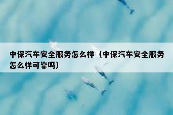 中保汽车安全服务怎么样（中保汽车安全服务怎么样可靠吗） 第1张