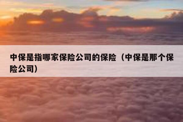 中保是指哪家保险公司的保险(中保是那个保险公司) 第1张 中保是指哪家保险公司的保险(中保是那个保险公司) 第1张