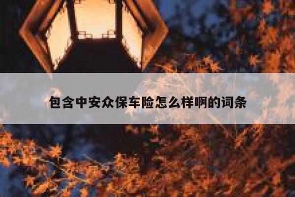 包含中安众保车险怎么样啊的词条 第1张
