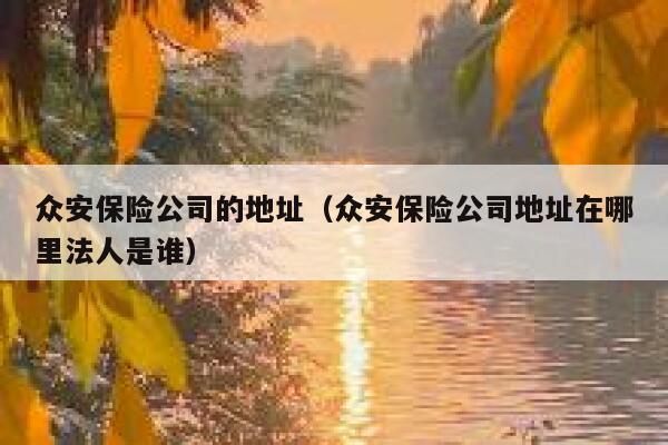 众安保险公司的地址（众安保险公司地址在哪里法人是谁） 第1张