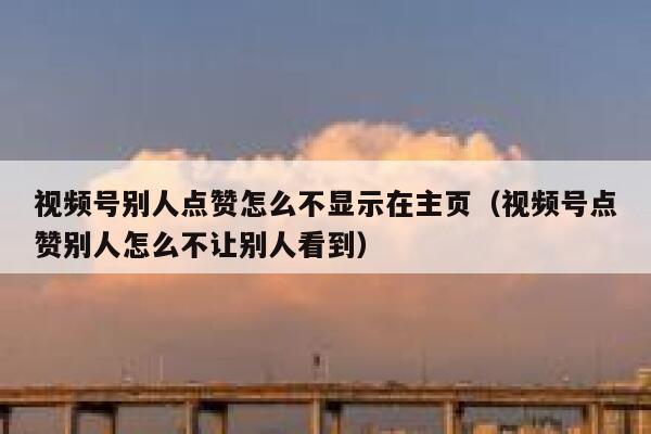 视频号别人点赞怎么不显示在主页（视频号点赞别人怎么不让别人看到） 第1张