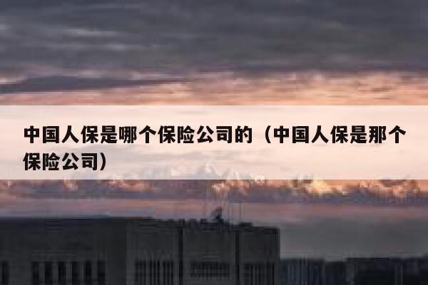 中国人保是哪个保险公司的（中国人保是那个保险公司） 第1张