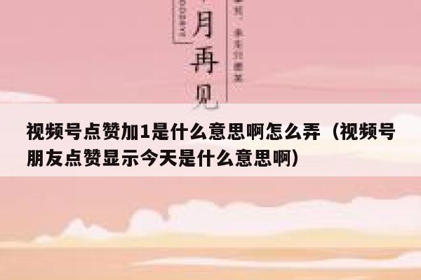 视频号点赞加1是什么意思啊怎么弄(视频号朋友点赞显示今天是什么意思啊) 第1张 视频号点赞加1是什么意思啊怎么弄(视频号朋友点赞显示今天是什么意思啊) 第1张
