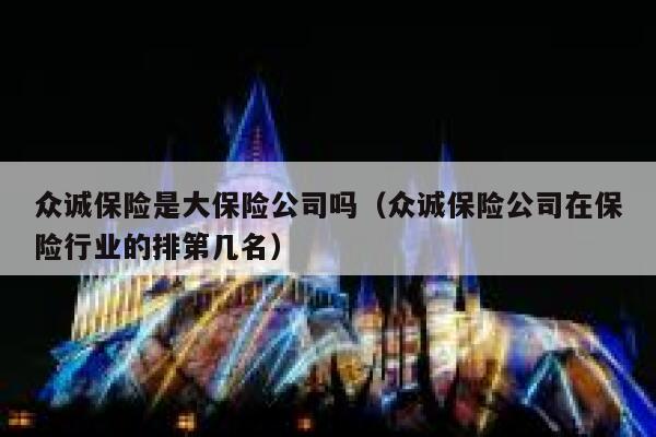 众诚保险是大保险公司吗（众诚保险公司在保险行业的排第几名） 第1张