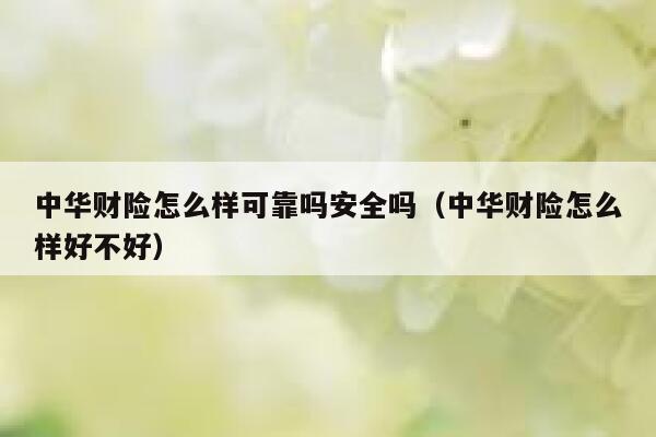 中华财险怎么样可靠吗安全吗(中华财险怎么样好不好) 第1张 中华财险怎么样可靠吗安全吗(中华财险怎么样好不好) 第1张