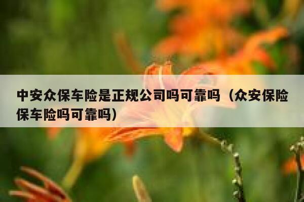 中安众保车险是正规公司吗可靠吗（众安保险保车险吗可靠吗） 第1张