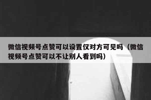 微信视频号点赞可以设置仅对方可见吗（微信视频号点赞可以不让别人看到吗） 第1张