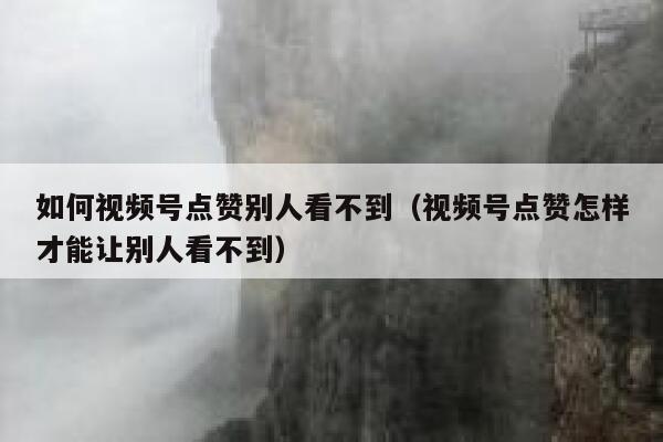 如何视频号点赞别人看不到（视频号点赞怎样才能让别人看不到） 第1张