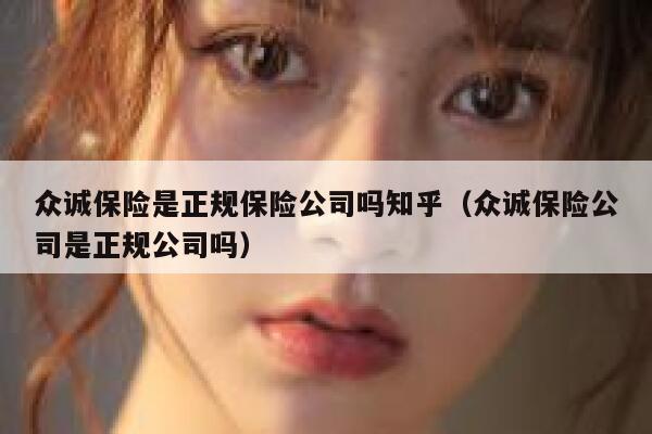 众诚保险是正规保险公司吗知乎（众诚保险公司是正规公司吗） 第1张