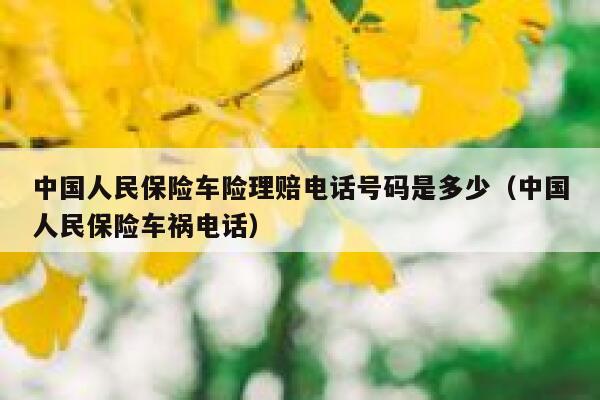 中国人民保险车险理赔电话号码是多少（中国人民保险车祸电话） 第1张
