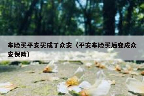 车险买平安买成了众安（平安车险买后变成众安保险） 第1张