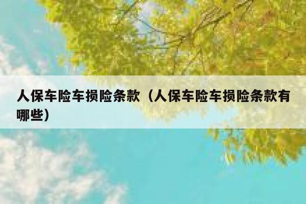 人保车险车损险条款(人保车险车损险条款有哪些) 第1张 人保车险车损险条款(人保车险车损险条款有哪些) 第1张